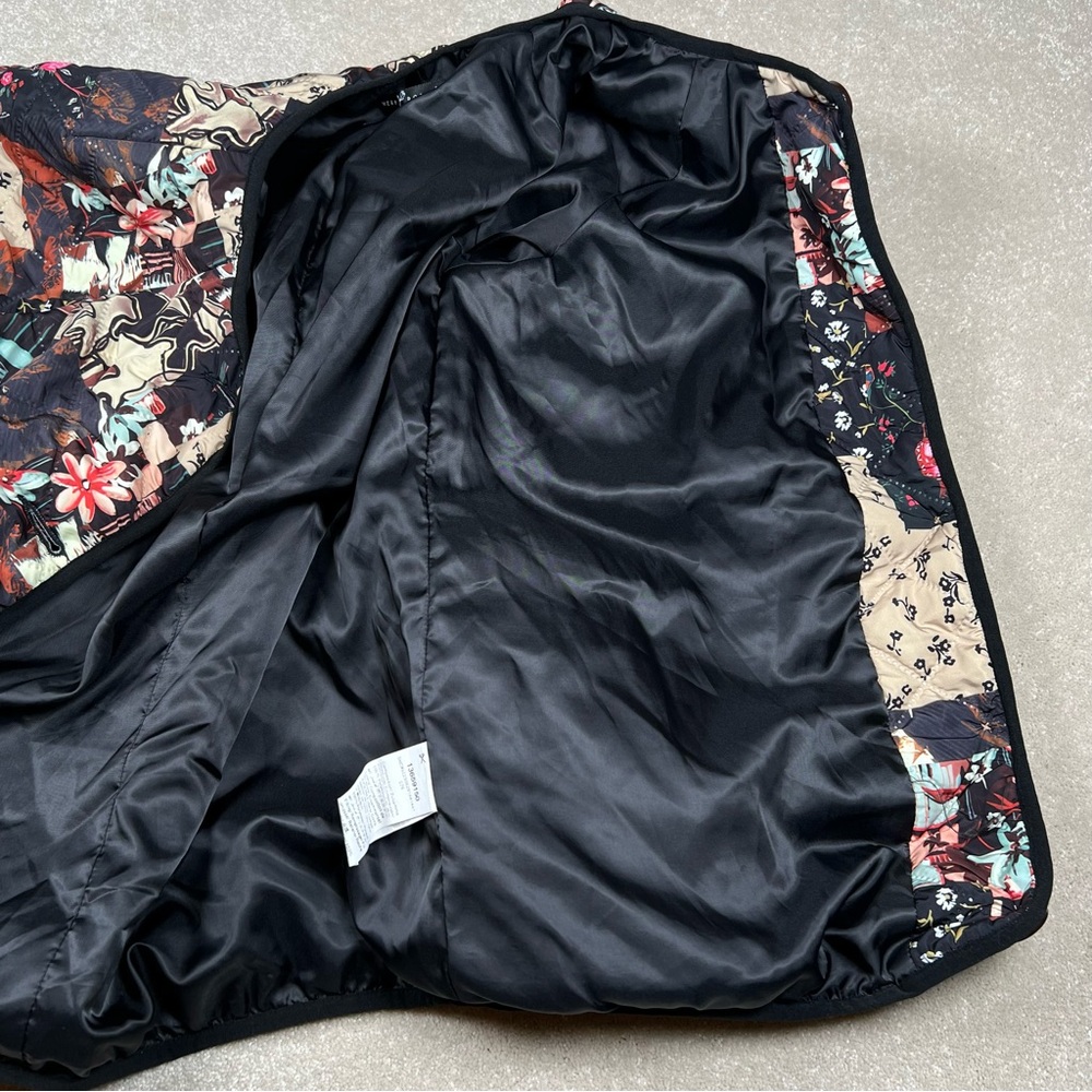 Quilted Patchwork Jacket Pattern Polyester Button Front Emery Rose Women's small - Picture 7 of 12
